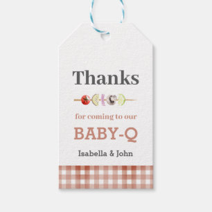 Rustic Baby-Q Thank You Baby Shower  Gift Tags