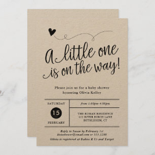 Rustic Baby Shower, Actual Kraft Paper Invitation