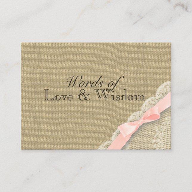 Rustic Baby Shower Advice Cards (Front)