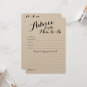 Rustic Baby Shower Advice & Predictions Flat Card