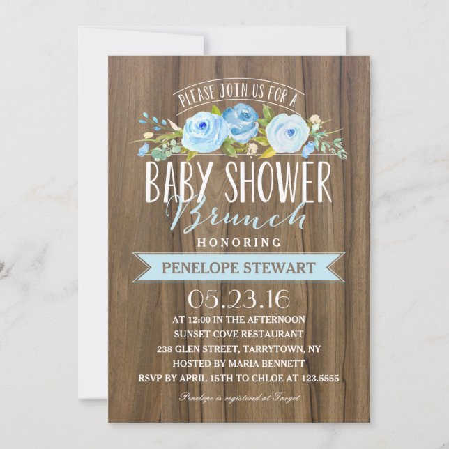 Rustic Baby Shower | Baby Shower Invitation (Front)