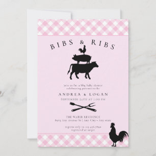 Rustic  Baby Shower    Barbecue Invitation