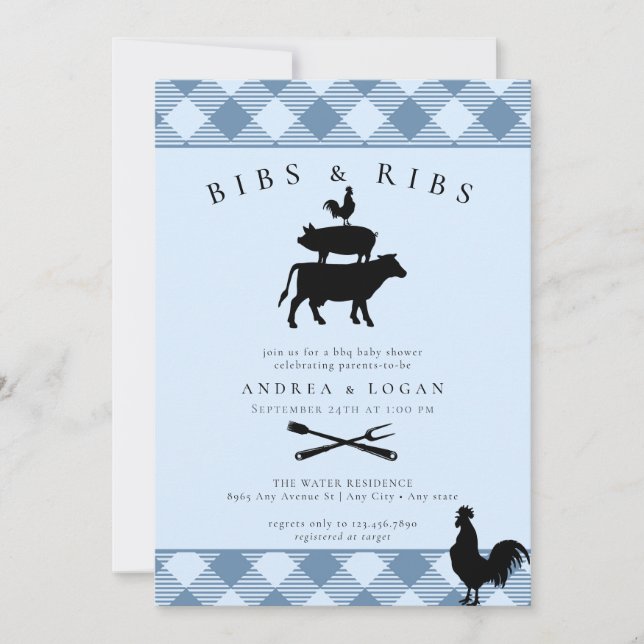 Rustic  Baby Shower |  Barbecue Invitation (Front)