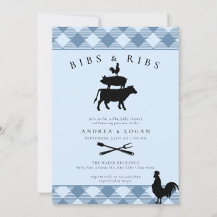 Rustic  Baby Shower    Barbecue Invitation
