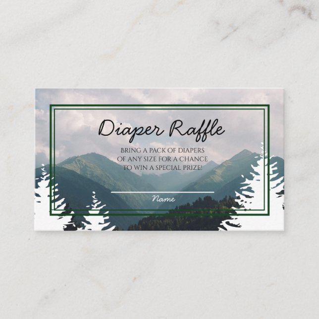 Rustic Baby Shower Diaper Raffle Enclosure Card (Front)