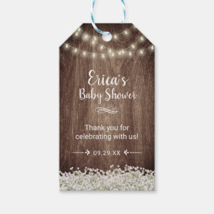 Rustic Baby Shower Favour Baby's Breath Floral Gift Tags