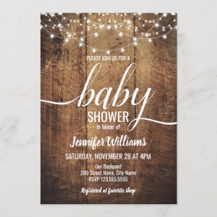 Rustic Baby Shower Invitation