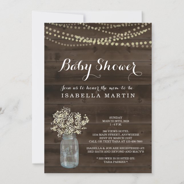 Rustic Baby Shower Invitation - Gender Neutral (Front)