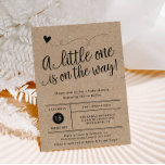 Rustic Baby Shower, Kraft, Gender Neutral Invitation<br><div class="desc">This trendy gender neutral invitation features a hand lettered heading, "A little one is on the way" and your information in a grid style on the front. Both sides have a kraft background. Choose from one of the white paper options for best results. Use the template form to add your...</div>