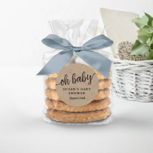 Rustic Baby Shower, Kraft, Oh Baby Favour Tag