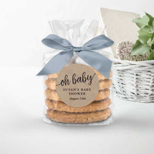 Rustic Baby Shower, Kraft, Oh Baby Favour Tag (Creator Uploaded)