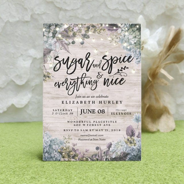 Rustic Baby Shower Sugar & Spice & Everything Nice Invitation (Creator Uploaded)
