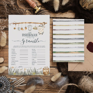 Rustic Baby Shower Word Scramble Reel Fun Fishing