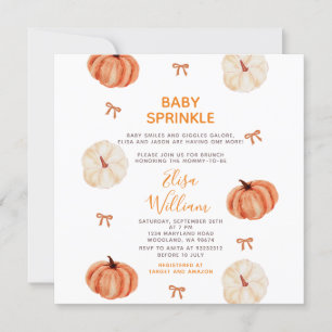 Rustic Baby Sprinkle White Pumpkin Baby Shower Invitation