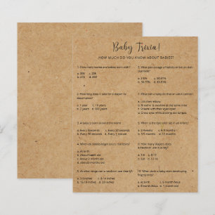 Rustic Baby Trivia Baby Shower Game