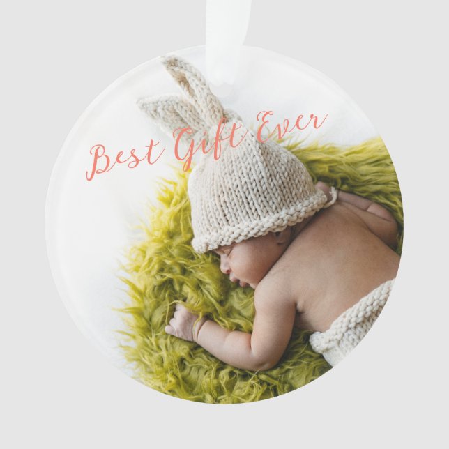 Rustic Baby's 1st Christmas Best Gift Photo Orname Ornament (Front)