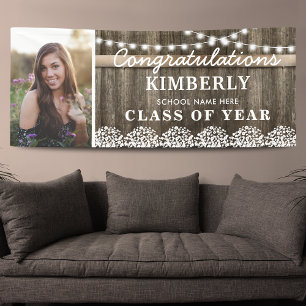 Rustic Babys Breath 2025 Graduation Photo Banner