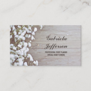 Rustic Baby's Breath Country Barn Floral Business Card