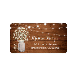 Rustic Baby's Breath Lights Return Address Label