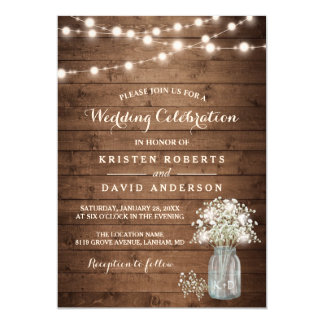 rustic mason jar wedding invitations