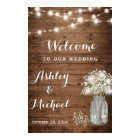 Rustic Baby's Breath Mason Jar Lights Wedding Sign