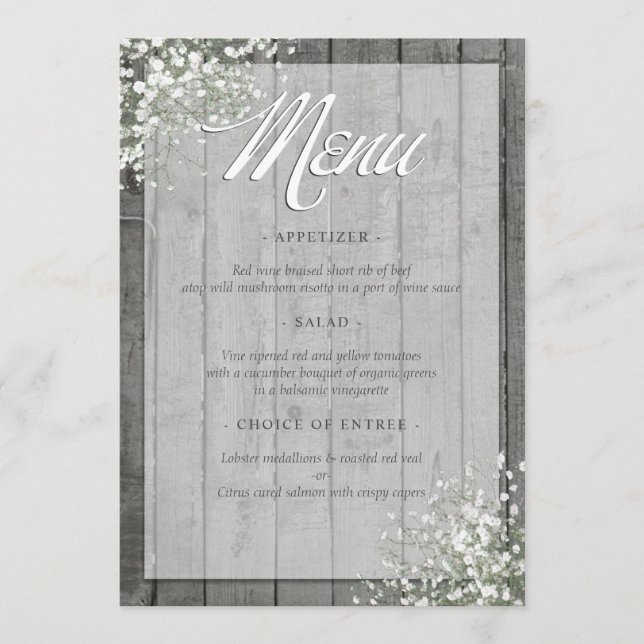 RUSTIC BABY'S BREATH MENU (Front)