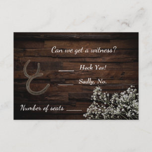Rustic Baby's Breath RSVP Card