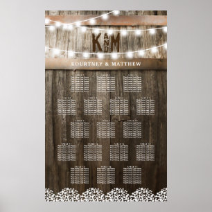 Rustic Babys Breath Wedding 17 Table Seating Chart