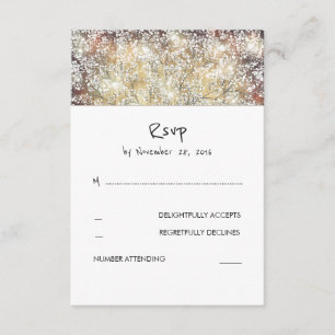 Rustic Baby's Breath Wedding RSVP Cards