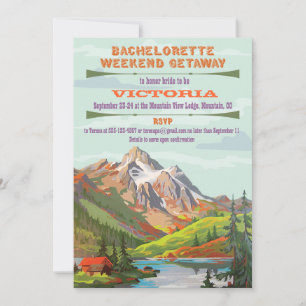 Rustic Bachelorette Mountain Getaway Invitations