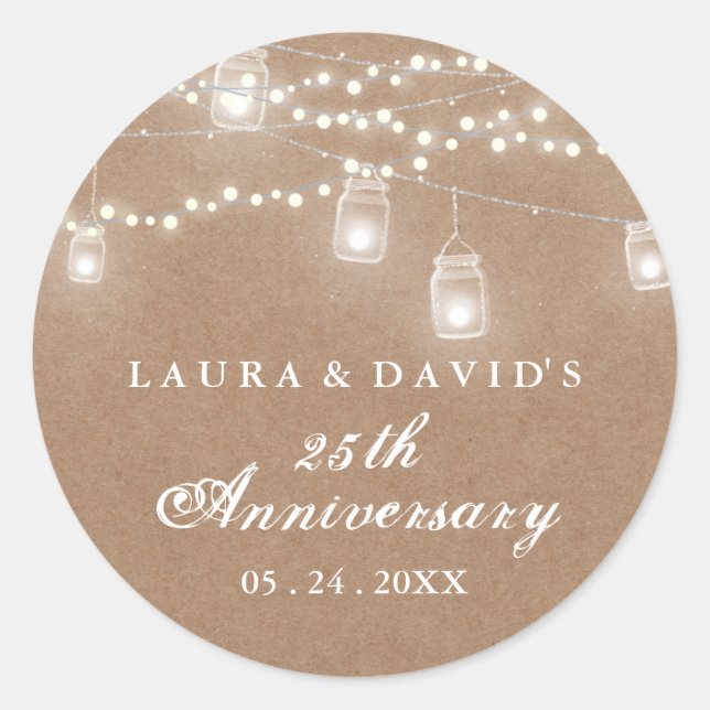 Rustic Backyard Anniversary Sticker (Front)