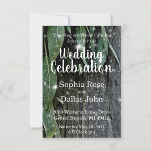 Rustic backyard barn wood and herbs Wedding Invitation