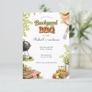 Rustic Backyard BBQ Party Invitation