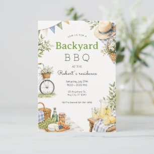 Rustic Backyard BBQ Summer Party Invitation
