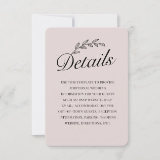 Rustic Backyard Botanical Leaf Hand Script RSVP Invitation