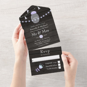 Rustic Backyard Mason Jar Spring All In One Invita All In One Invitation