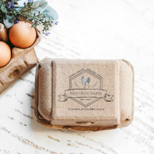 Rustic Badge Family Farm Egg Carton Stamp