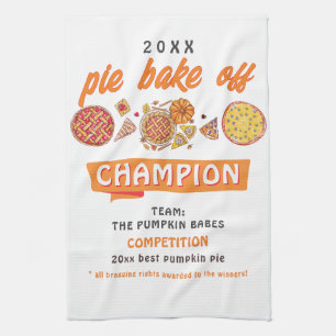 Rustic Bake Off Pumpkin Pie Competition Champion Tea Towel