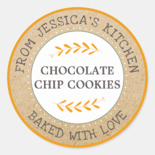 Rustic Baked With Love Baking Gift Classic Round Sticker