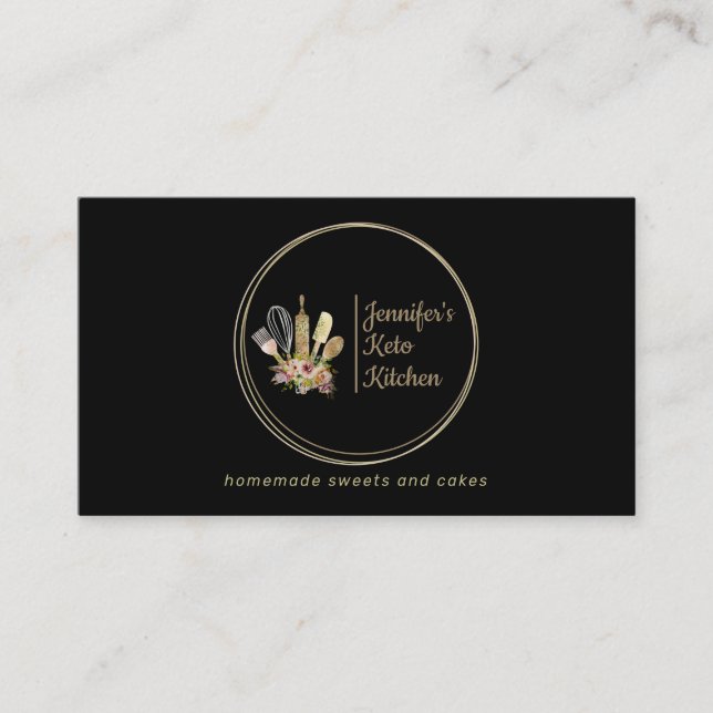 Rustic Bakery Chef Home made food Business Card (Front)