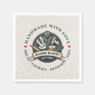 Rustic Bakery Store Pastry Dessert Sweet Cake Shop Napkin