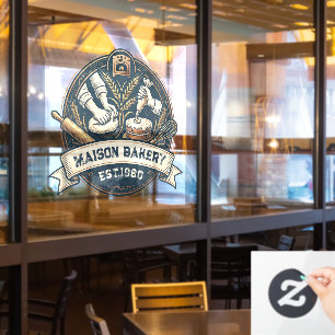 Rustic Bakery Store Pastry Dessert Sweet Cake Shop Window Cling