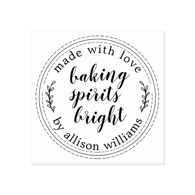 Rustic Baking Spirits Bright Christmas Holiday Rubber Stamp (Imprint)