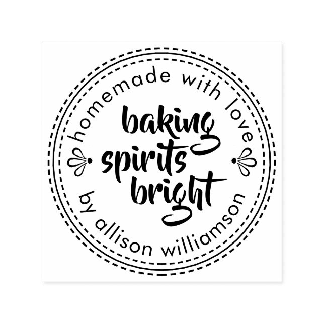 Rustic Baking Spirits Bright Christmas Holiday Self-inking Stamp (Design)