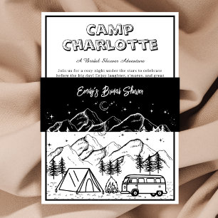 Rustic Balck and White Bridal Shower Invitation Belly Band