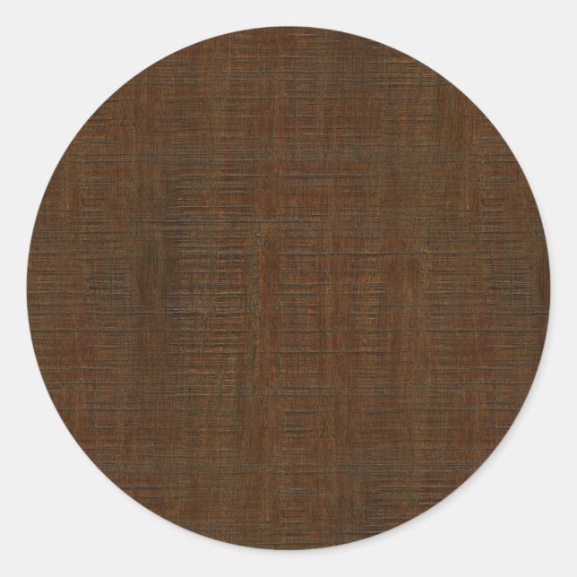 Rustic Bamboo Wood Grain Texture Look Classic Round Sticker (Front)