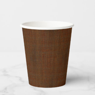 Rustic Bamboo Wood Grain Texture Look Paper Cups