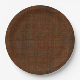 Rustic Bamboo Wood Grain Texture Look Paper Plate