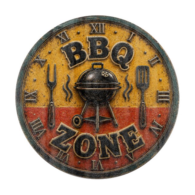 Rustic Barbecue Outdoor Kitchen & Man Cave Gift Cutting Board (Front)
