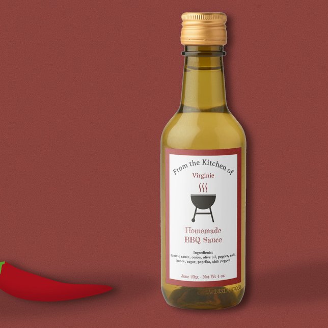 Rustic Barbecue Sauce BBQ Bottle Label Sticker (Rustic Barbecue Sauce BBQ Bottle Label Sticker)